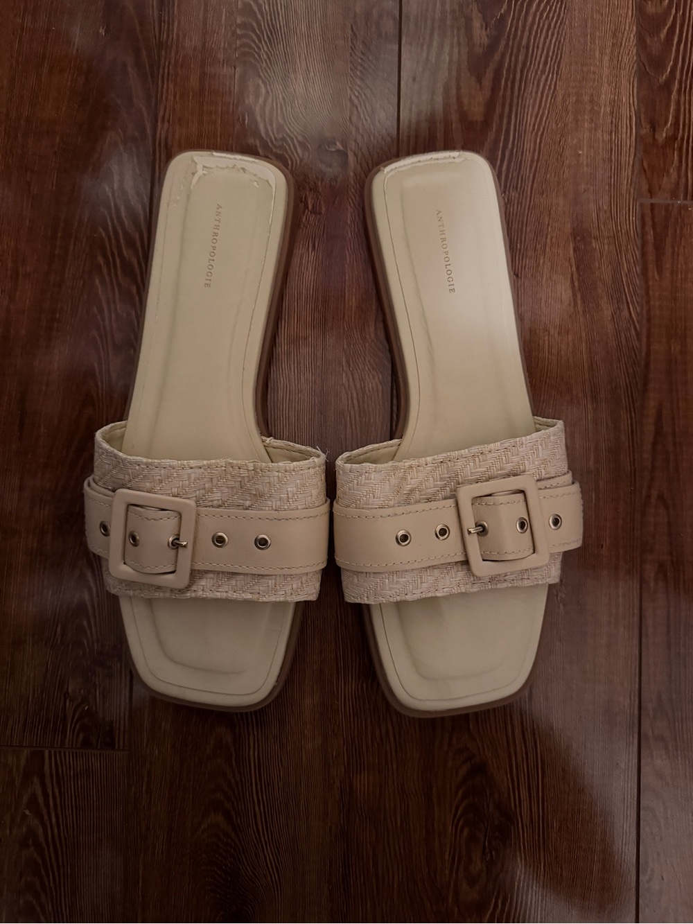 Anthropologie Buckle Slide Sandals